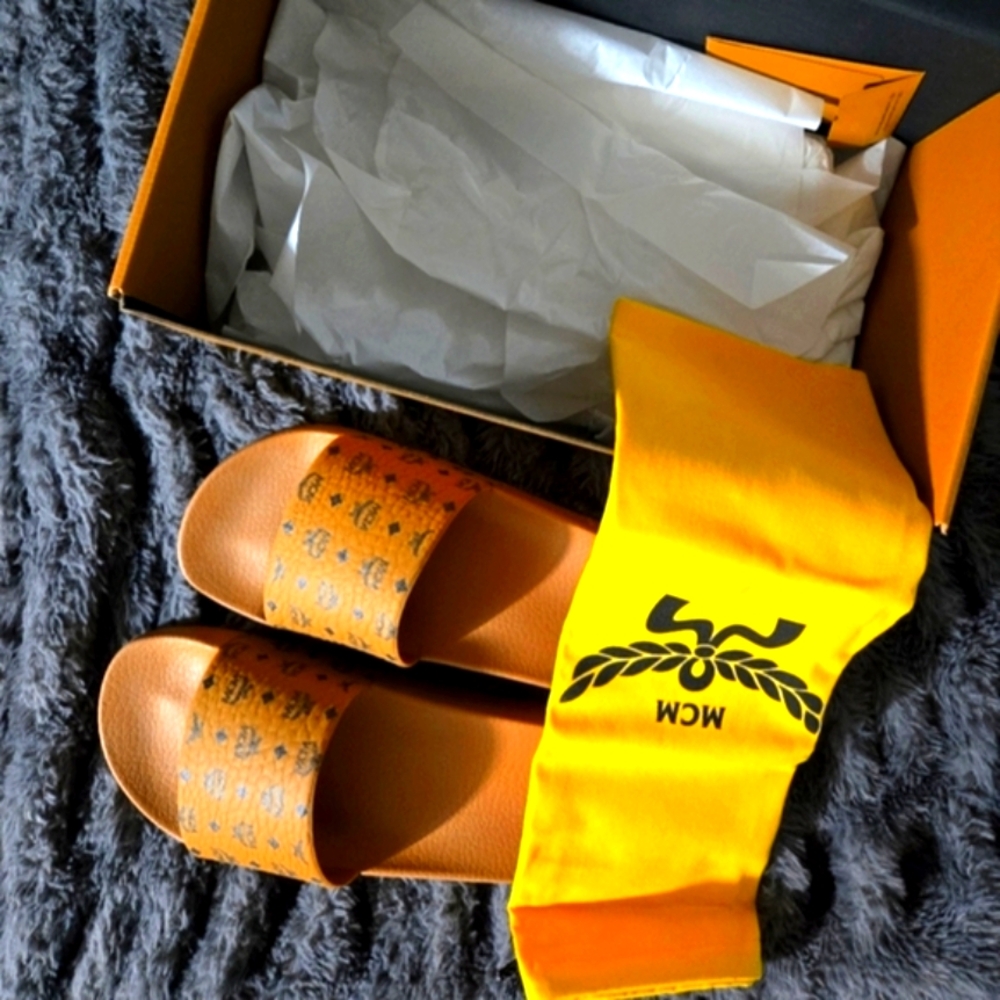 MCM Tan Slide Sandals for Men - Picture 5 of 6